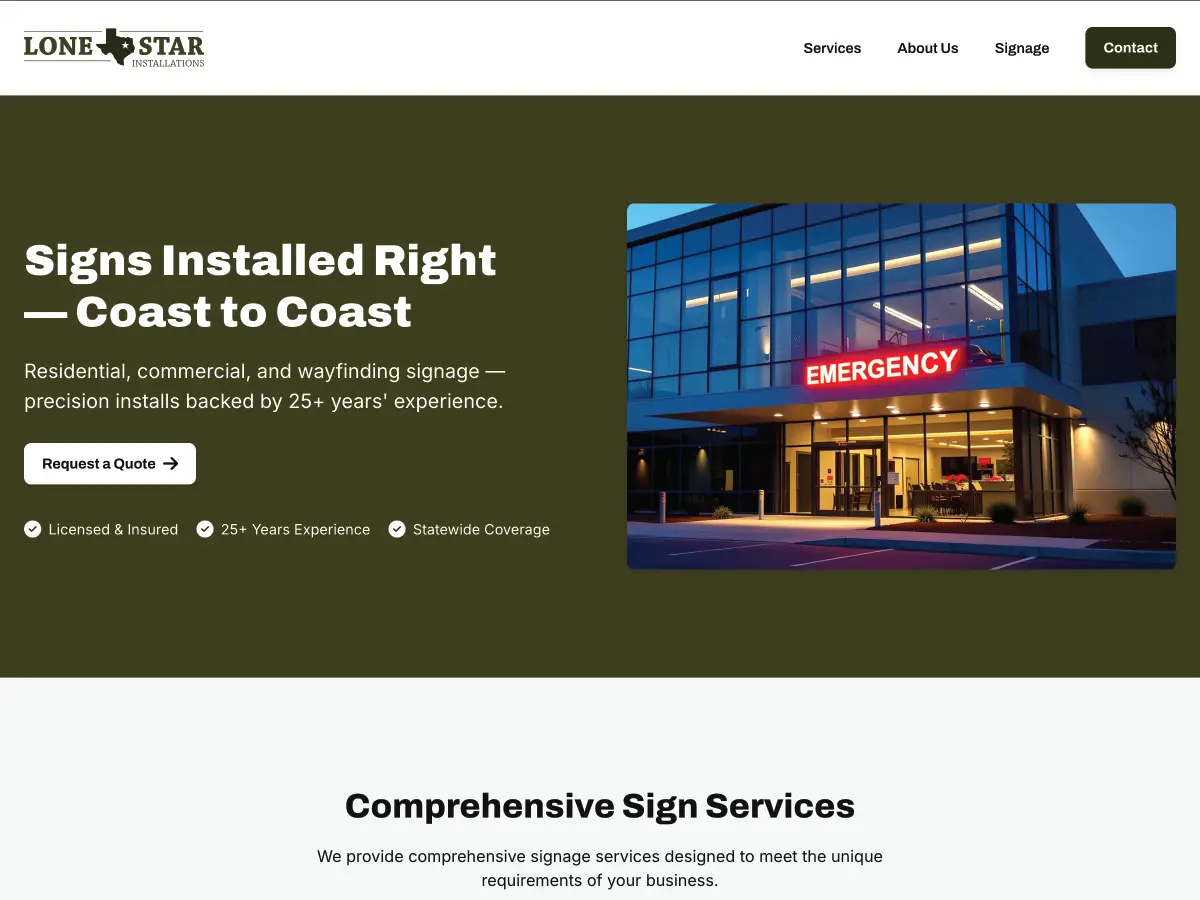 The Lone Star Installations website